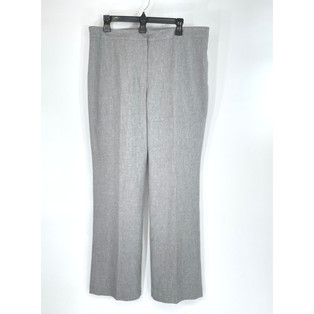 Kasper Womens Pants 12 Dress Grey Straight Leg Professional Flat Front